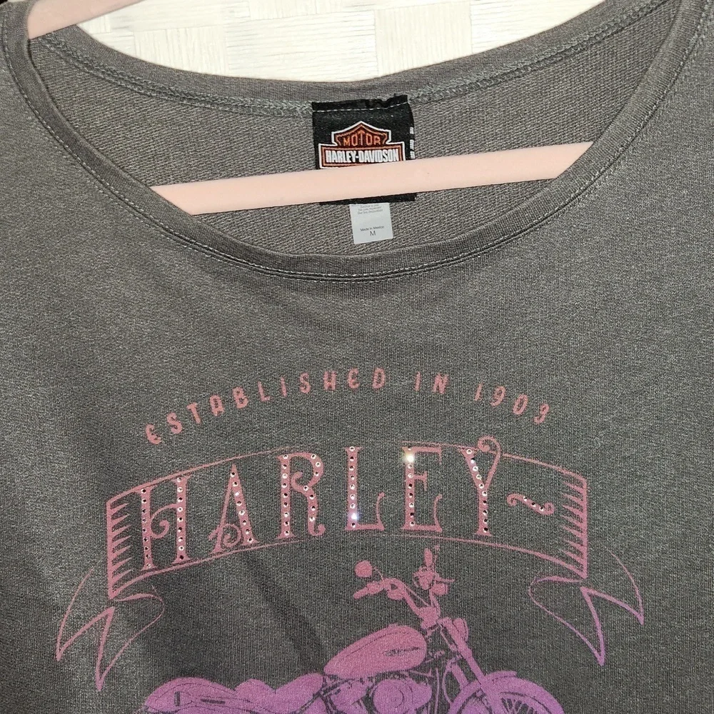 Harley-Davidson Womems sz M Gray Long Sleeve Shirt - Picture 2 of 2
